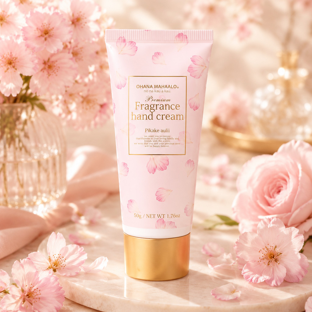 [OHANA MAHAALO] Pikake Auli'i Premium Hand Cream - Multi-Ceramide Repair Fragrance Cuticle Moisturiz