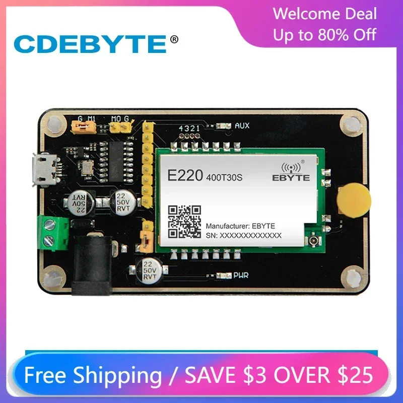 Bộ dụng cụ bảng kiểm tra LLCC68 LoRa Bộ thu phát không dây 433 MHz Mô-đun Rf E220-400TBH-01 E220-400