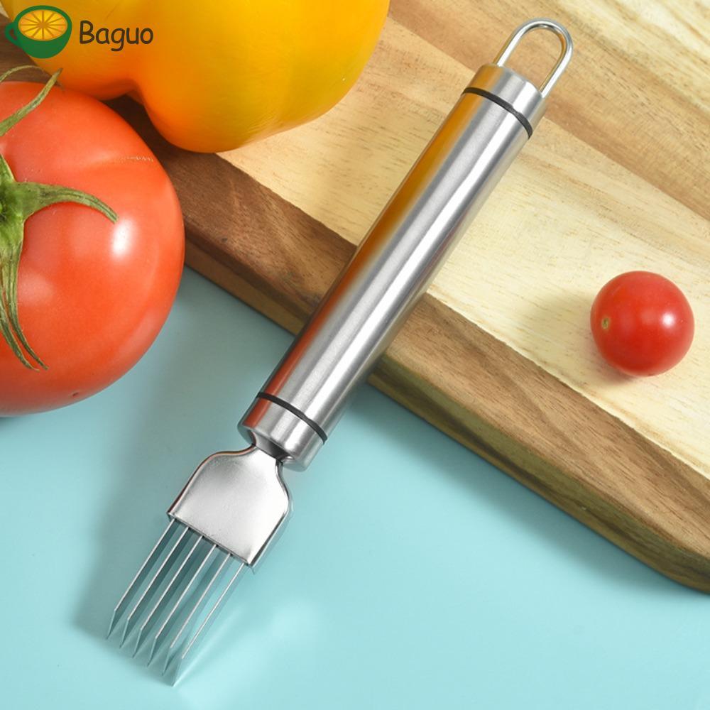 Máy thái hành BAGUO, Máy thái rau củ bằng thép không gỉ 304 đa năng, Máy thái lát tay cầm tròn đa ch