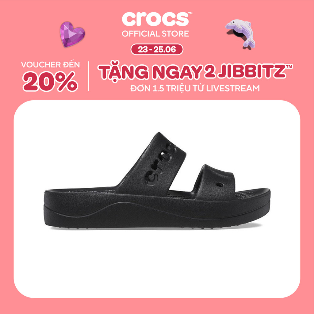 Dép Xăng Đan Nữ Crocs Baya Platform - Black - 208188-001