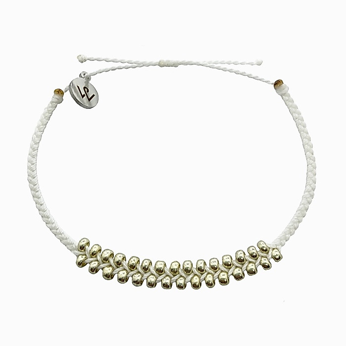 [Whiteline] Vòng tay Braided Platinum Solid White (có size Chân)