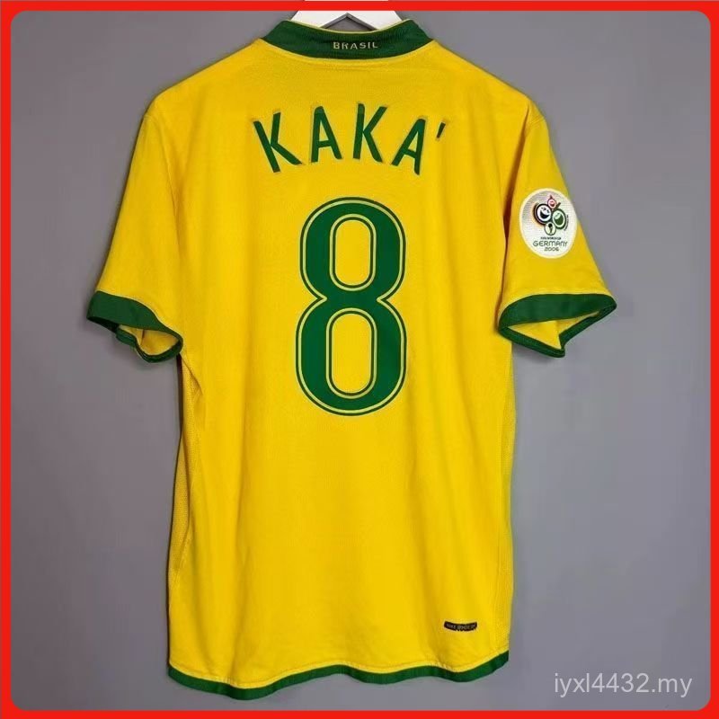 2006 Brazil Home Retro Áo Bóng Đá RONALDINHO Áo Bóng Đá Chất Lượng Hàng Đầu RONALDO Áo Thun Tùy Chỉn