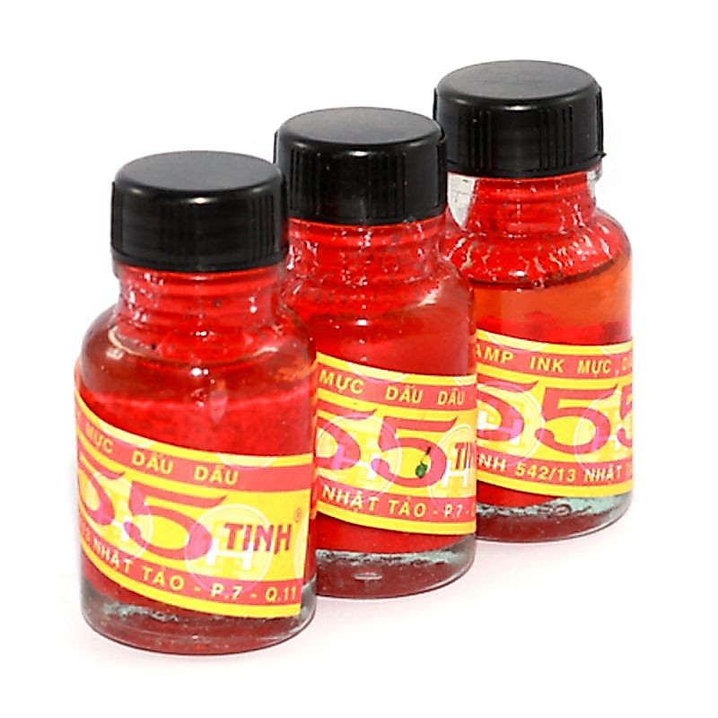 Combo 12 Chai Mực Đóng Dấu 555 Đỏ