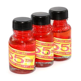 Combo 12 Chai Mực Đóng Dấu 555 Đỏ