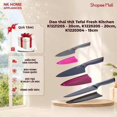Dao thái thịt phủ Titanium Tefal Fresh Kitchen K1221205 - 20cm, K1220205 - 20cm, K1220304 - 15cm