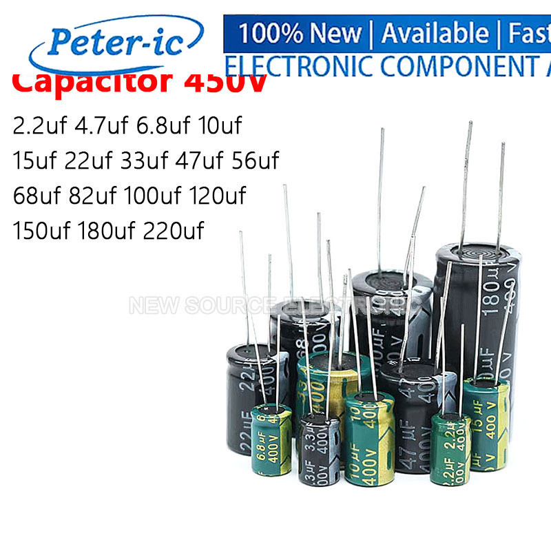Tụ Điện Phân 450V 2.2uf 4.7uf 6.8uf 10uf 15uf 22uf 33uf 47uf 56uf 68uf 82uf 100uf 120uf 150uf 180uf 