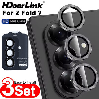 HdoorLink 3 Chiếc Dành Cho Samsung Galaxy Z Fold 7 Kính Bảo Vệ Ống Kính Chống Trầy Xước HD Kim Loại Kính Máy Ảnh Ống Kính Nắp Z Gấp 7