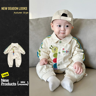  Mùa Thu Mới Quần Áo Cho Bé Cotton Nguyên Chất Dài Tay Body Lót 1-28 Tháng Tuổi Bé Trai Bé Gái Hoạt Hình Sâu Bướm Thân Thiện Với Da Phong Cách Nước Ngoài Áo Liền Quần 