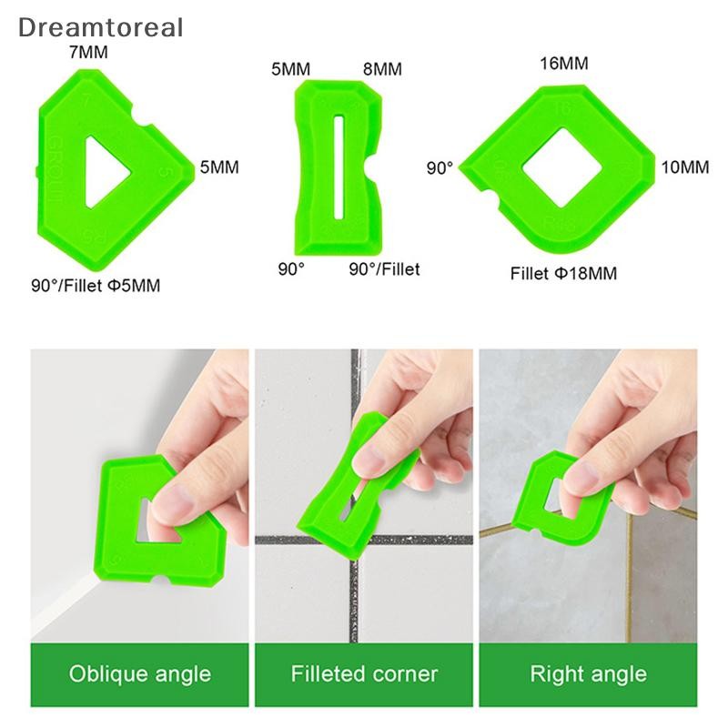 [DMT] 3 Chiếc Cửa Sổ Silicon Sealant Spreader Thìa Scraper Xi măng Caulk Removal Tool Finishing Seal