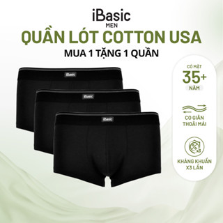 Combo 3 quần lót nam iBasic trunk cotton USA kháng khuẩn PANM122