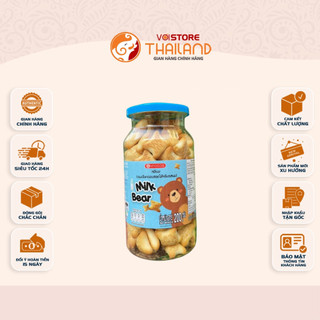 [COMBO 3] - Bánh Gấu VFoods Thái Lan Nhân Kem Sữa - Gấu Xanh (Hũ Thủy Tinh 200g)
