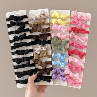 10Pcs Dây Buộc Tóc Hình Nơ Co Giãn Cao Cho Bé Gái 2025 Bờm Tóc Trẻ Em Cột Tóc Phụ Kiện