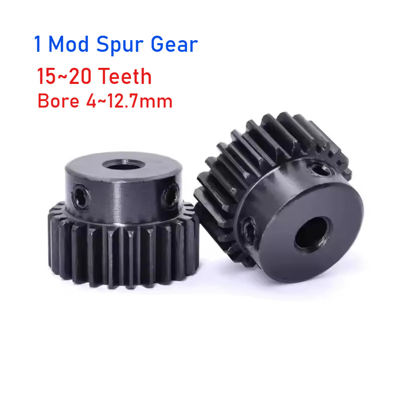 1 Chiếc Bánh Răng Thép 45# 1 Mod 15/16/17/18/20 Răng, Động Cơ Convex, Bore 4-12.7mm