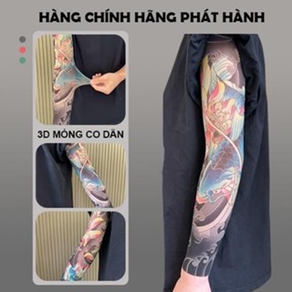  Găng Tay Hình Xăm Nhật Cổ Phong Cách Cho Giới Trẻ Thiết Kế 3D Mỏng Co Dãn Unisex Tay áo chống nắng‌ 