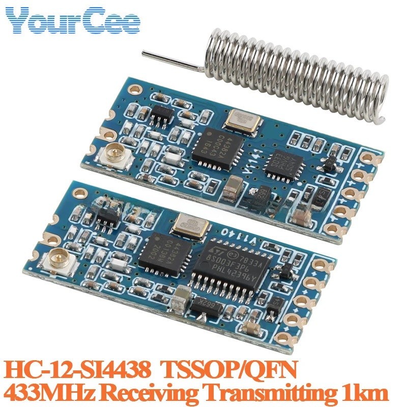 1 Máy Tính HC-12 SI4463 433Mhz Wifi Không Dây Cổng Nối Tiếp Module HC12 1KM 1000m 433 MHz Nhận Ban T