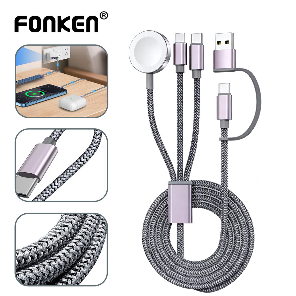 Fonken 3 trong 2 Aple Watch Sạc không dây USB Type-C sang iOS Type-C Cáp Charing cho iWatch iPh Sams