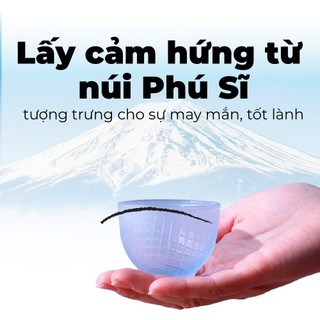 Bộ 6 ly chén uống sake thủy tinh xanh thiên thanh thương hiệu Aderia Nhật Bản 55ml