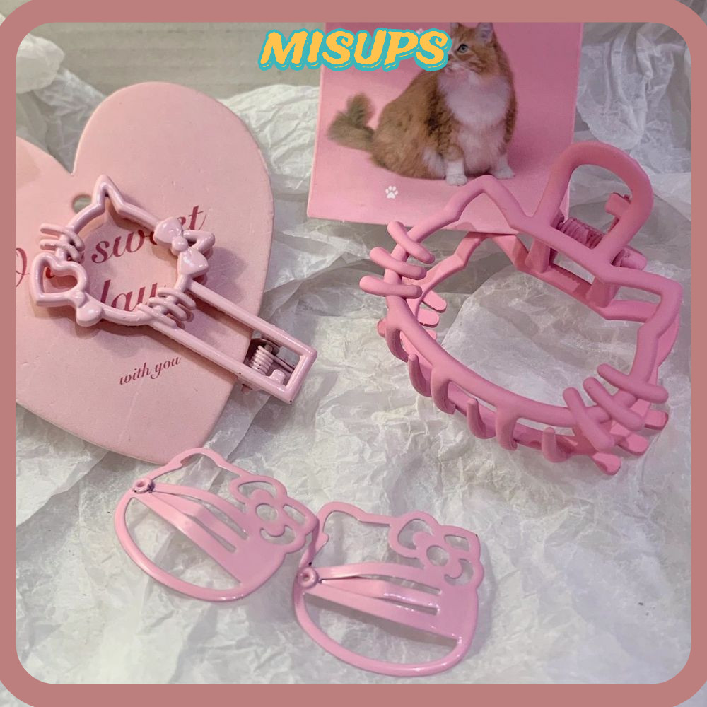 MISSIPS Kawaii Hello Kitty BB Clip, Kẹp tóc kim loại dễ thương KT Cat Collection, Tất cả các trận đấ