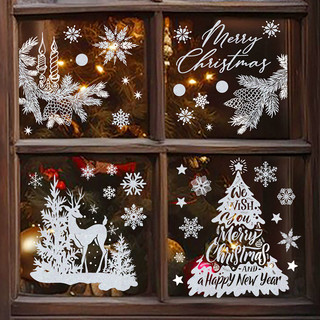  Decal Noel Hít Tĩnh Điện Tuyết Trắng – Trang Trí Cửa Kính Giáng Sinh Đẹp Dễ Dán Không Keo 