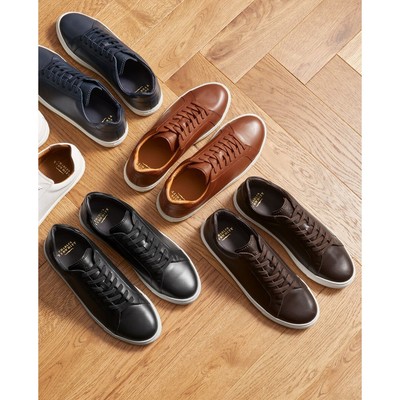 CHARLES TYRWHITT - Giày sneaker nam cổ thấp Leather Trainers_SHW0246-DCL