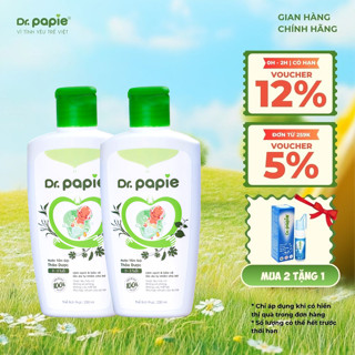 Combo 2 Chai Nước Tắm Thảo Dược Dr Papie Giúp Giảm Mẩn Ngứa Và Rôm Sảy, Hỗ Trợ Làm Sạch, Mát Da Bé - Chai 230ml