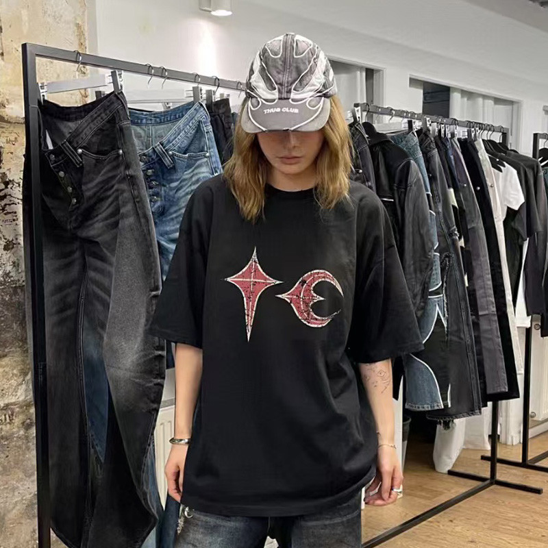 L7D4 New Thug Club 25SS Club-style distressed heavy-duty short-sleeve shirt T T-shirt Men and Women