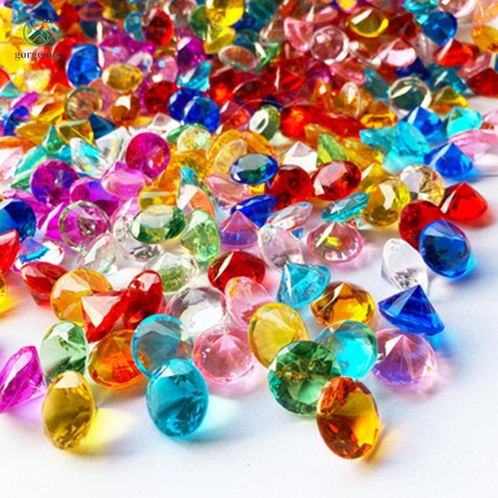 [FUXIN]100x Acrylic Crystal Gems for Pirate Treasure Chest Props and Decorations