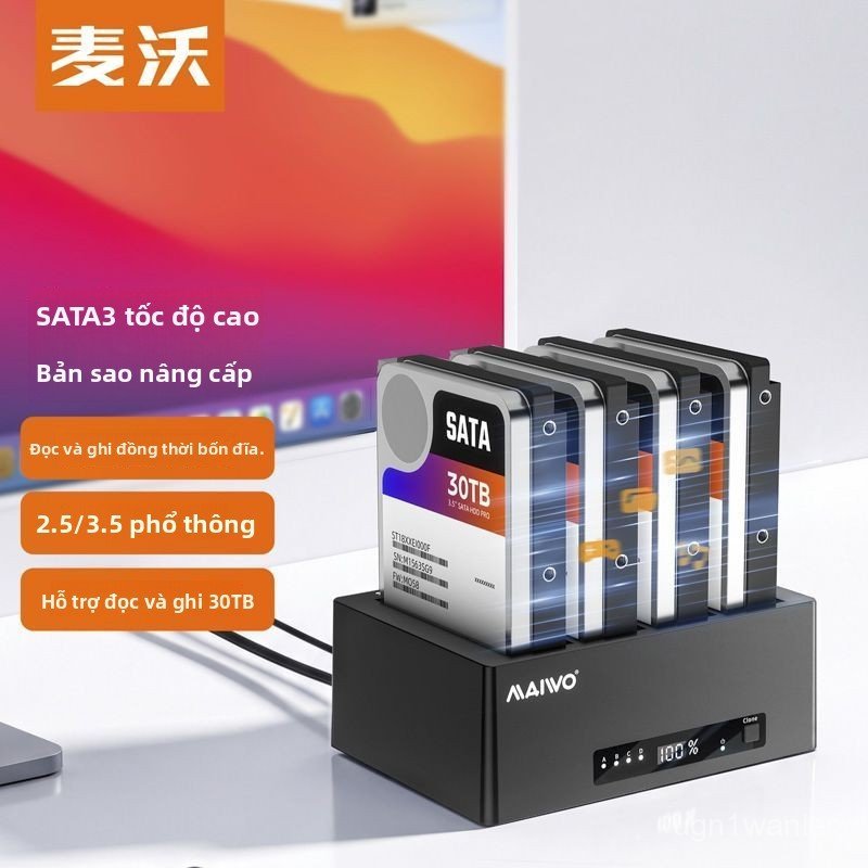 Đế đọc ổ cứng 3.5 inch Maiwo 4 khay usb 3.0 docking station đọc hdd ssd sata sao chép dữ liệu để bàn