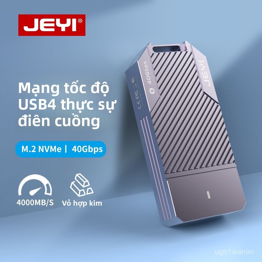 Hộp đựng ổ cứng M2 nvme USB4 40Gbps Jeyi ssd box có quạt tản nhiệt hỗ trợ thunderbolt 4 cho macbook 