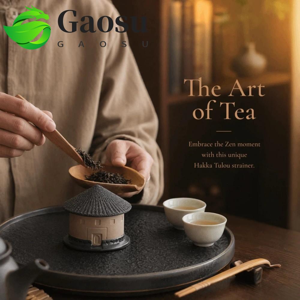 Bộ lọc cà phê gốm sứ siêu nhỏ GAOSU, Lễ trà di động Máy lọc trà Hakka Tulou, Tòa nhà Hakka có thể tá