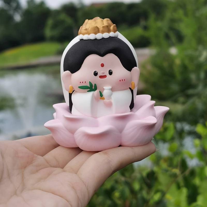 Car Aromatherapy Goddess Fairy Car Decoration Good Luck Lotus Dashboard Decoration Car Perfume Light