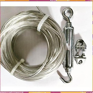 Bộ Dây Phơi Quần Áo Dây Cáp Bọc Nhựa 3mm 4mm Kèm Tăng Đơ Và Ốc Siết Cáp Siêu Bền - THÁI BÌNH VINA