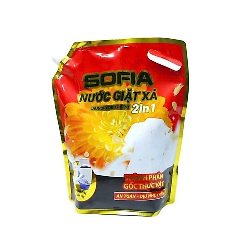Nước giặt xả 2in1 Sofia, túi 3 kg  có tính năng chống ẩm mốc