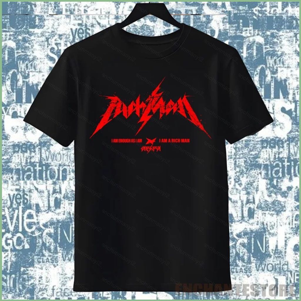 DC2 AESPA mini album I AM A Rich Man KARINA GISELLE tee Áo thun tay ngắn