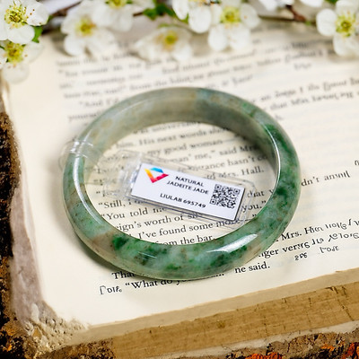 Vòng Cẩm Thạch Bản Hẹ Type A Ni 58 Kèm Kiểm Định Mã 695749 - Ngọc Trai Trường Thịnh
