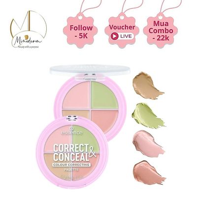 Bảng triệt sắc 4 ô ESSENCE cân bằng khuyết điểm các vùng da, nhỏ mụn và vết thâm.