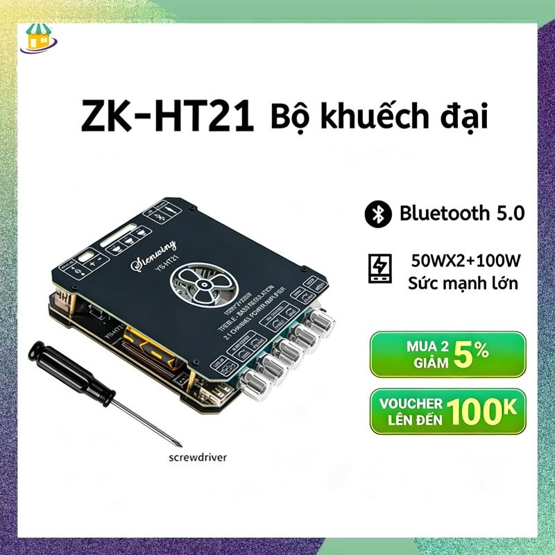 Mô Đun Khuếch Đại Âm Thanh ZK-HT21 mạch bluetooth Kênh 2.1 TDA7498E 160W * 2 + 220W