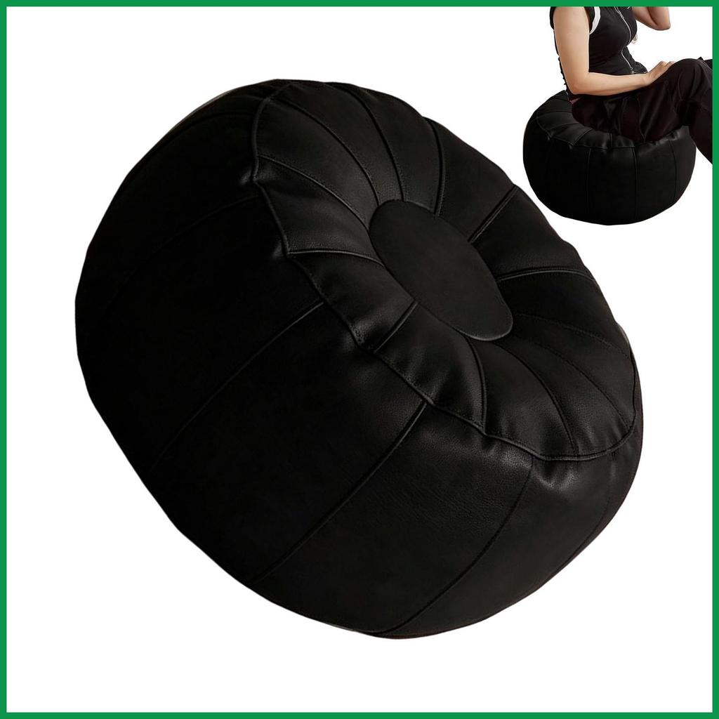 Pouf Ottoman Cover PU Pumpkin Shape Cushion Footrest Floor Pouf Footrest Cushion cho gia đình Phòng 
