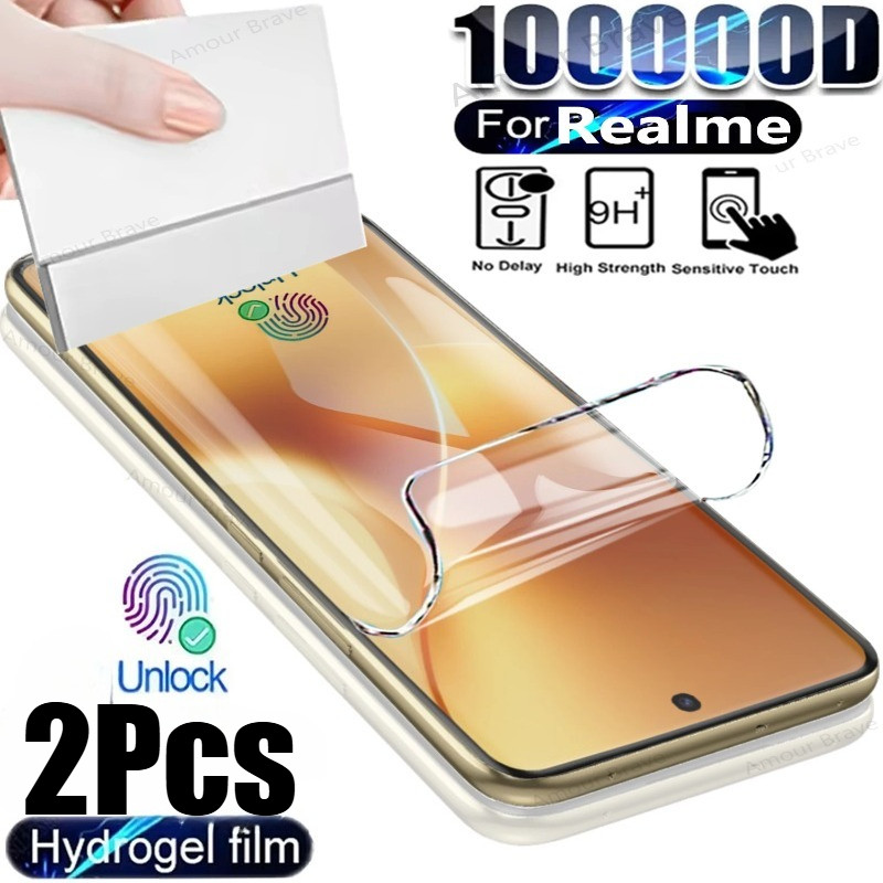 2 Chiếc Full Cover Bảo Vệ Màn Hình Matte Film Cho Realme C73 C75 C75x C83 C85 C100 C100i C100x Q2 Q2