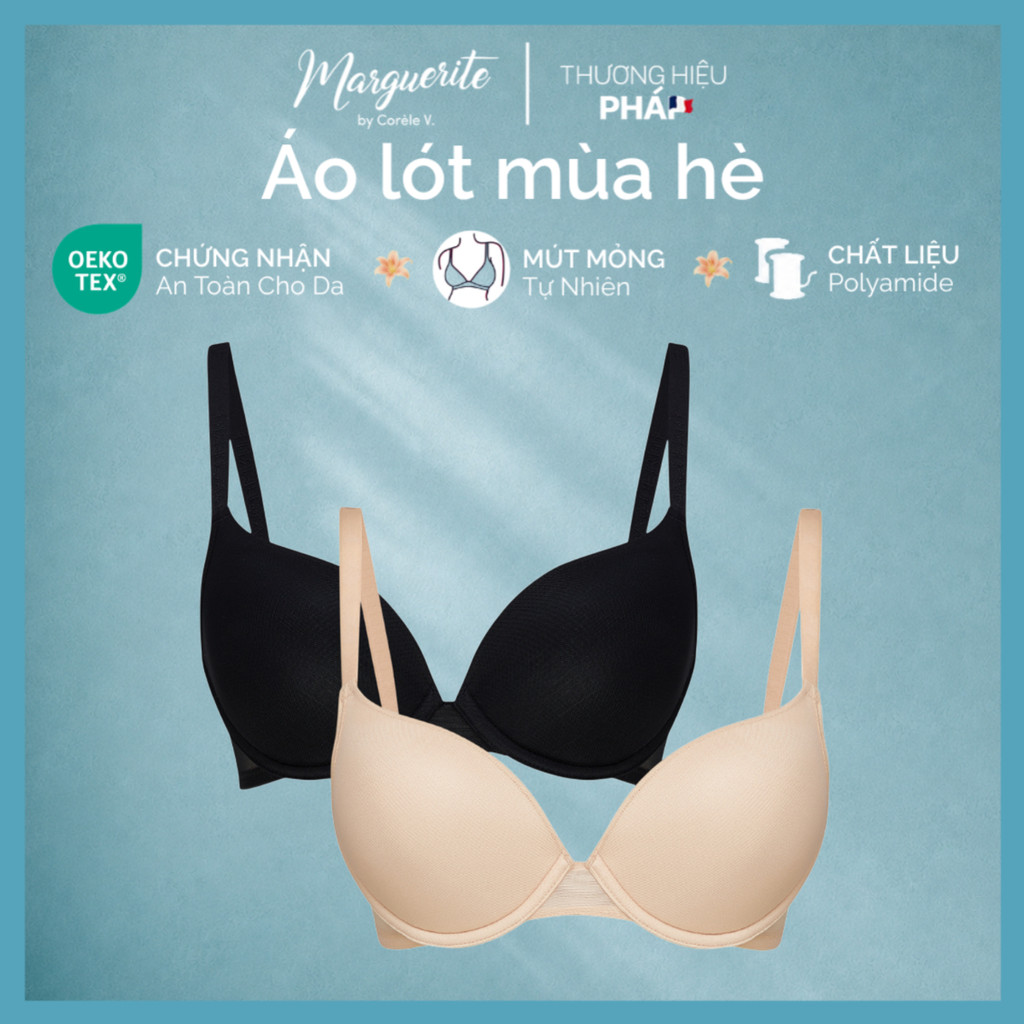 [BẢN CẢI TIẾN] COMBO 2 áo ngực nữ mút mỏng nhẹ có gọng lưng phối lưới power-mesh đàn hồi, chuẩn OEKO