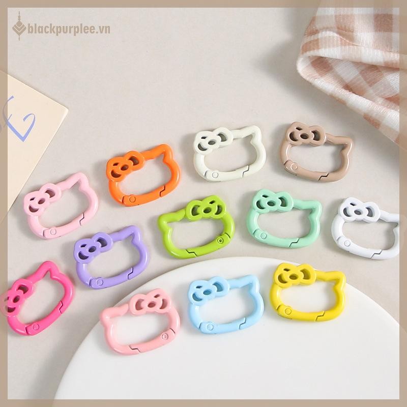 PURPLE Hello Kitty Cat Hợp Kim Móc Khóa Dễ Thương Treo Khóa DIY Móc Khóa Phụ Kiện Hoạt Hình KT Cat G