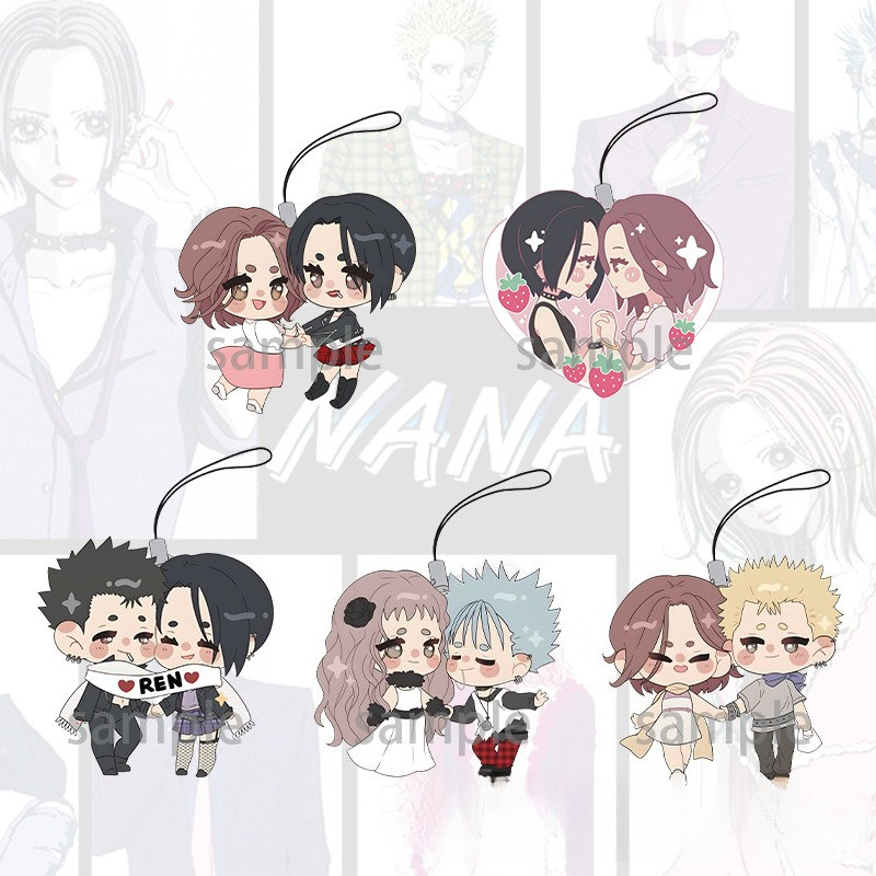 Anime NANA Manga Osaki Keychain Mobile Phone Chain Acrylic NANA Matching Hachi and Nana Phone Charms