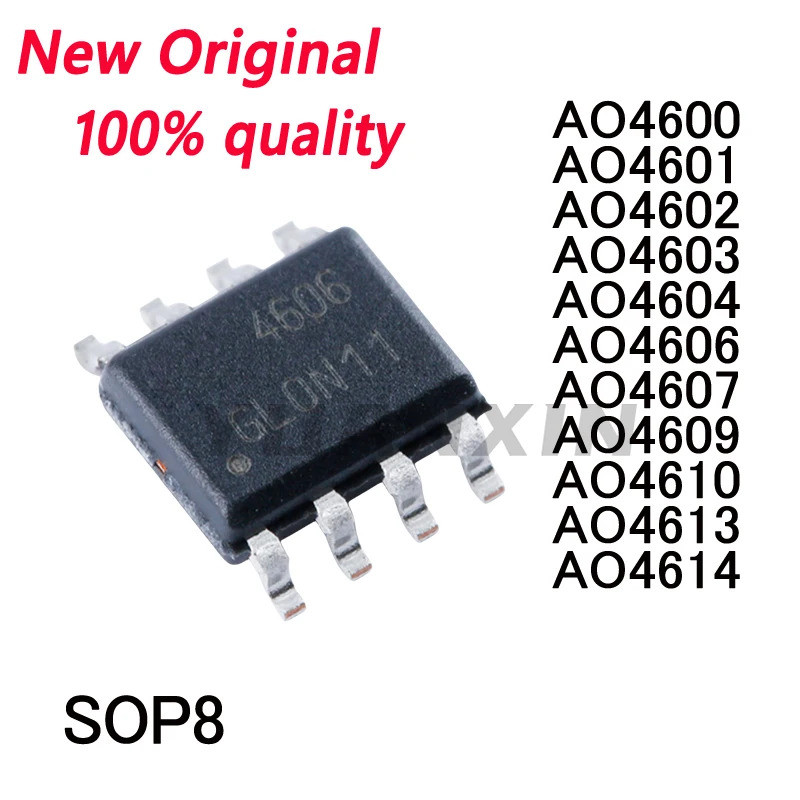 5 CÁI AO4600 AO4601 AO4602 AO4603 AO4604 AO4606 AO4607 AO4609 AO4610 AO4613 AO4614 SOP8 chip ic