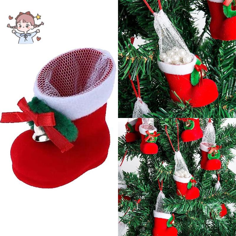 Giày Giáng Sinh Hộp Kẹo, Giày Bốt Trang Trí Giáng Sinh Giày Ông Già Noel Giày Kẹo Trẻ Em Dễ Thương Q