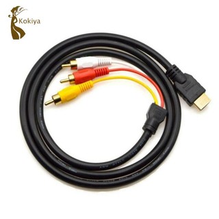 Bộ chuyển đổi dây cáp AV âm thanh Video PVC, Nam sang 3RCA cho TV HDTV (