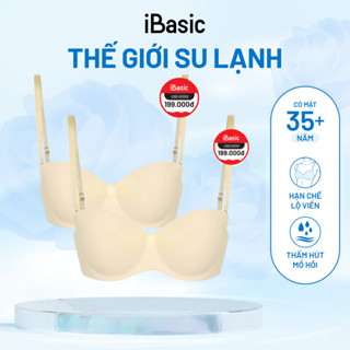 Combo 2 Áo ngực su iBasic có gọng không đường may mút vừa cup ngang phom đúc BRAW098