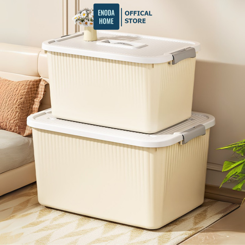 Thùng Nhựa Đựng Đồ ENODA HOME Kích Thước Đa Dạng, Hộp Có Nắp Khóa Cài Chắc Chắn Lưu Trữ Đa Năng Q110 | BigBuy360 - bigbuy360.vn