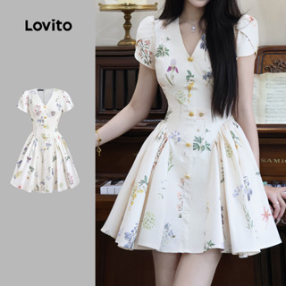 Lovito Váy Boho xếp ly mềm mại và thoải mái váy xuân/hè cho phụ nữ L137ED636