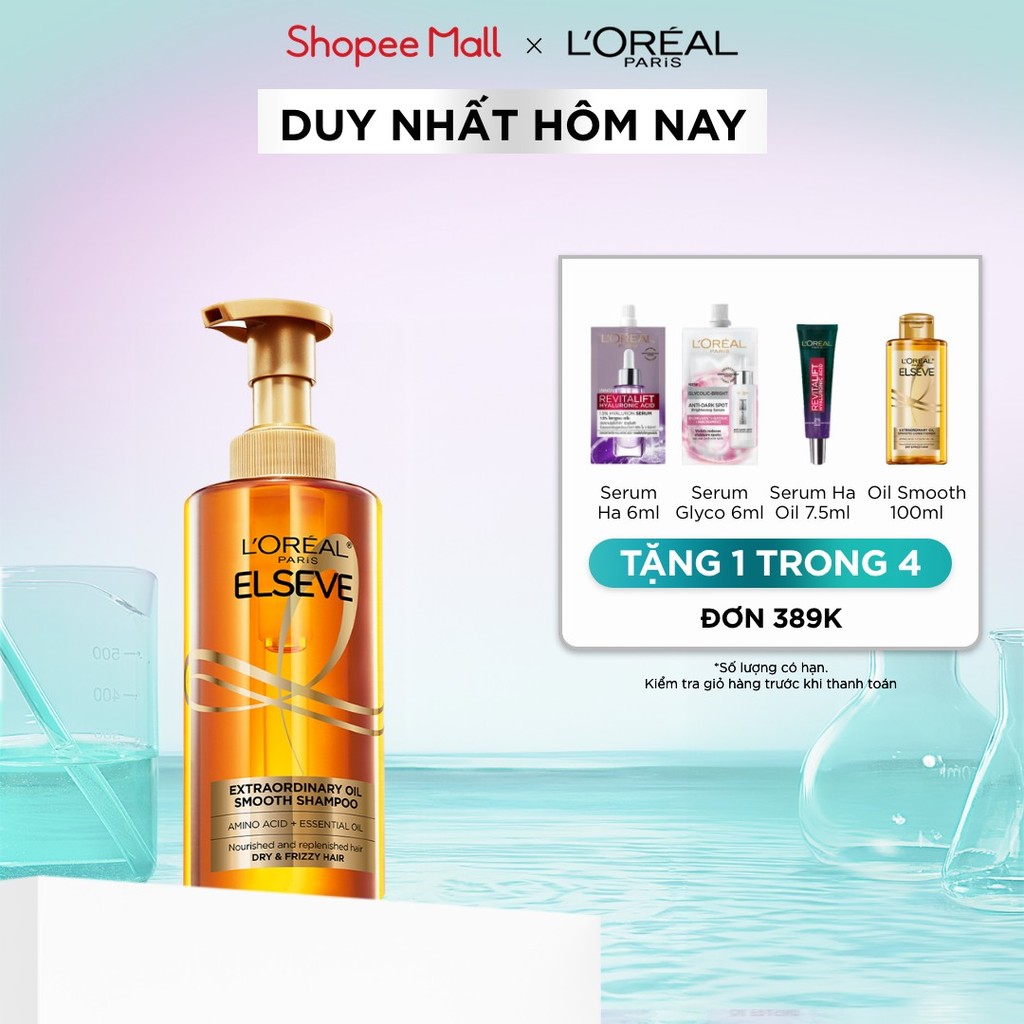 Dầu gội dưỡng tóc suôn mượt tóc cao cấp L'Oreal Paris Extraordinary Oil Smooth 440ml