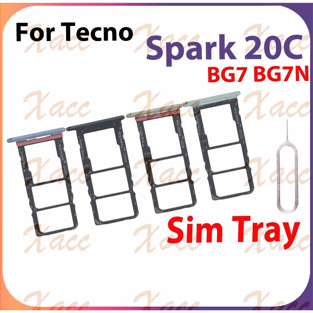 Dành Cho Tecno Spark 20C BG7 BG7N Khay Thẻ SIM Khe Cắm Giá Đỡ Điện Thoại Thay Thế Lắp Đặt